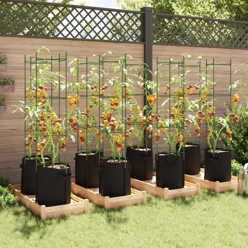 Load image into Gallery viewer, VidaXL Tomatenkooien met plantenzak 8 st 154 cm staal en polypropeen
