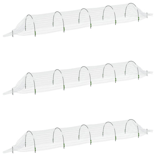 VidaXL Kweektunnels 3 st 1,5x5 m glasvezel en polypropeen