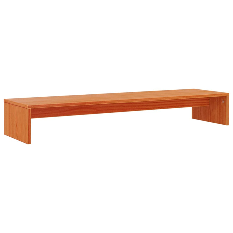 Load image into Gallery viewer, Vidaxl monitorstandaard 100x27x15 cm massief grenenhout wasbruin
