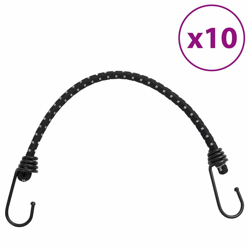 Load image into Gallery viewer, Vidaxl spanelastieken met reflecterende strips en haken 10 stuks 46 cm
