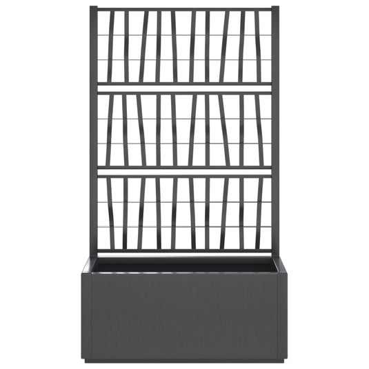 Vidaxl plantenbak met latwerk 80x36x140 cm polypropeen donkergrijs