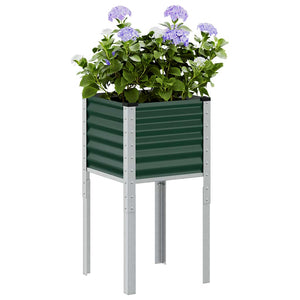 Vidaxl plantenbak groen 45x45x88 cm staal