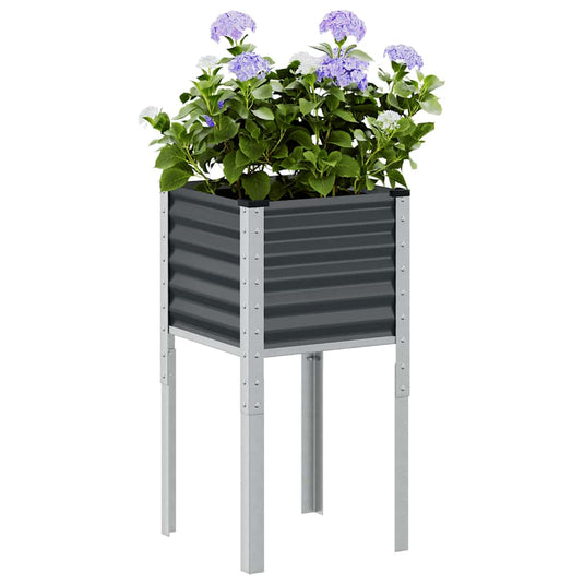 Vidaxl plantenbak antraciet 45x45x88 cm staal