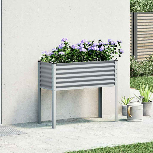 Vidaxl plantenbak 100x45x90 cm staal grijs
