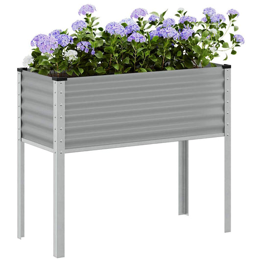 Vidaxl plantenbak 100x45x90 cm staal grijs