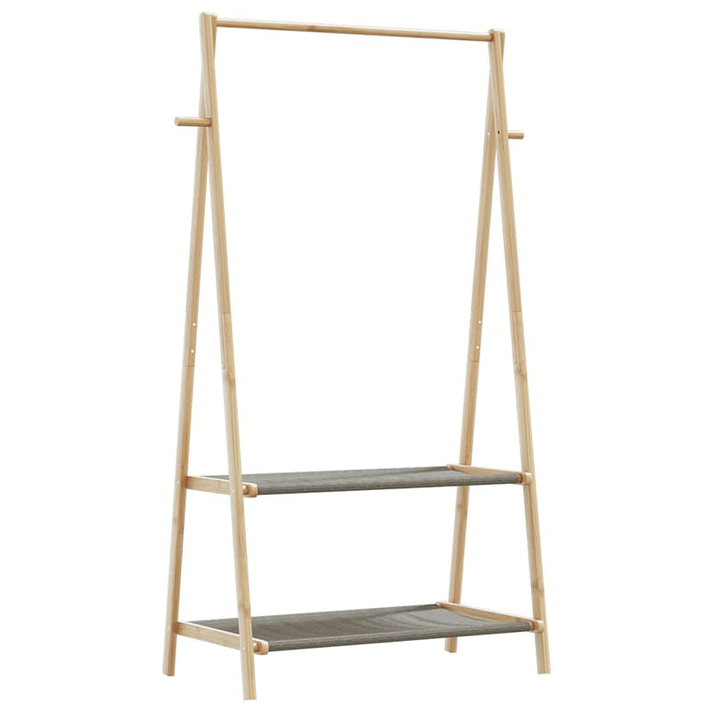 Load image into Gallery viewer, Vidaxl kledingrek met schappen 96x45,5x150,5 cm bamboe
