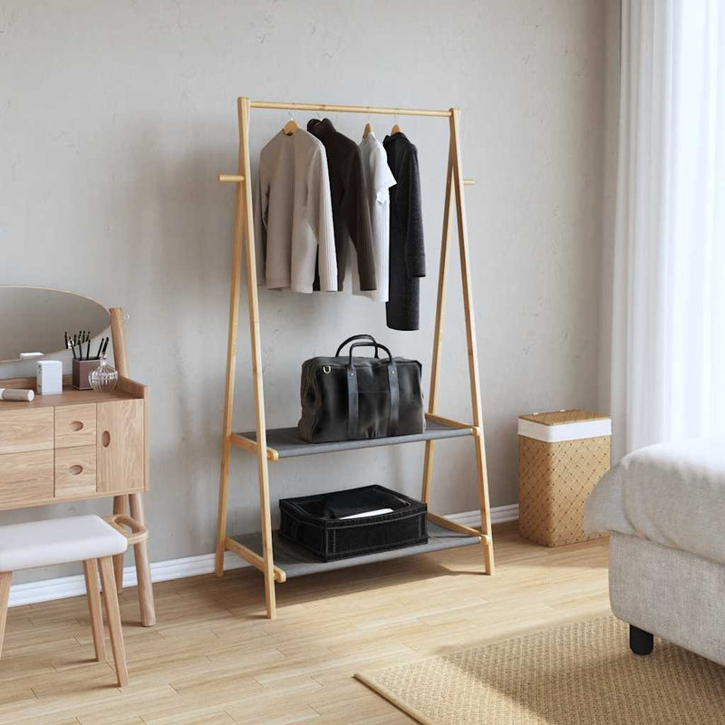 Load image into Gallery viewer, Vidaxl kledingrek met schappen 96x45,5x150,5 cm bamboe
