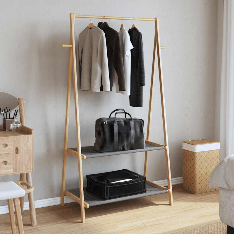 Load image into Gallery viewer, Vidaxl kledingrek met schappen 96x45,5x150,5 cm bamboe
