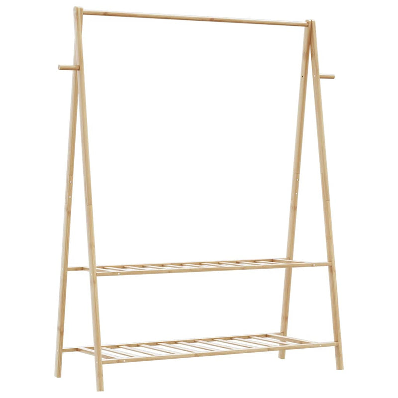 Load image into Gallery viewer, Vidaxl kledingrek met schappen 132x45,5x150,5 cm bamboe
