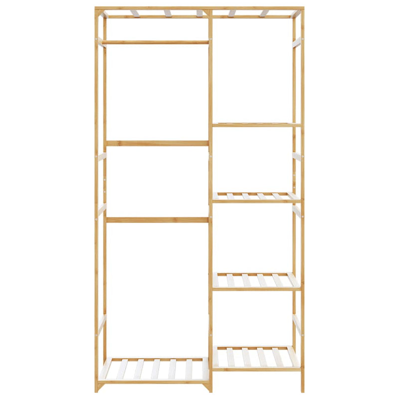 Load image into Gallery viewer, Vidaxl kledingrek met schappen 100x50x184,5 cm bamboe
