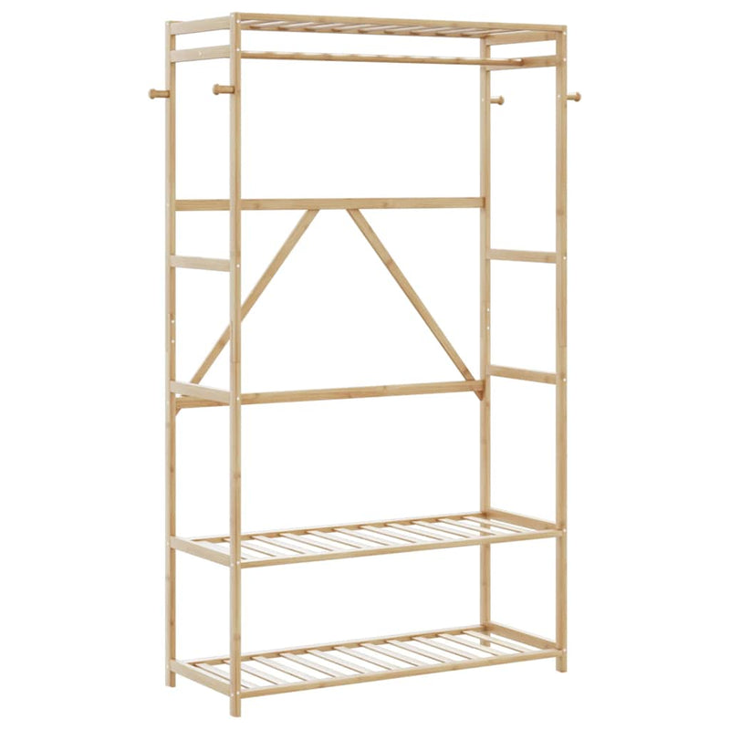 Load image into Gallery viewer, Vidaxl kledingrek met schappen 110x40x175 cm bamboe
