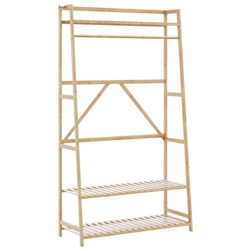 Load image into Gallery viewer, Vidaxl kledingrek met schappen 110x40x180 cm bamboe
