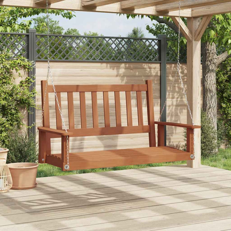 Load image into Gallery viewer, Vidaxl tuinschommelbank met metalen kettingen massief vurenhout bruin
