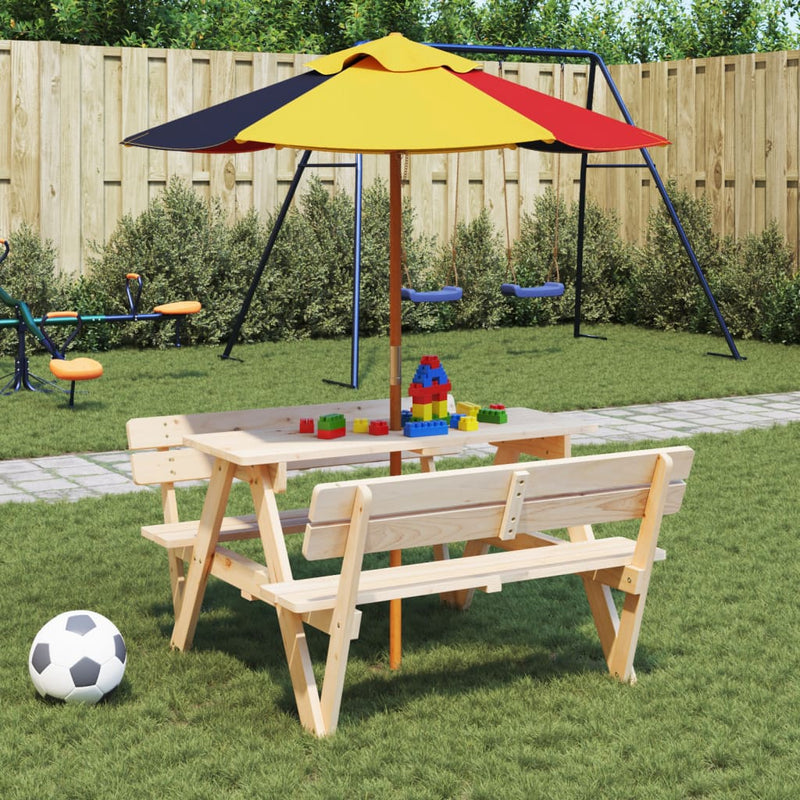 Load image into Gallery viewer, Vidaxl parasol voor kinderen met houten paal ø120x140 cm
