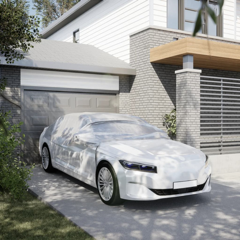 Load image into Gallery viewer, Vidaxl autohoes half met haken xl peva zilverkleurig
