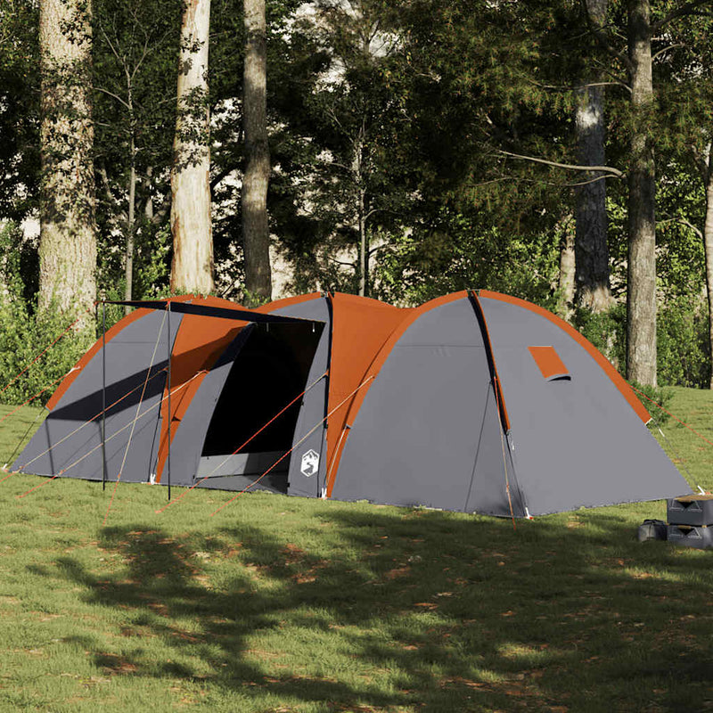 Load image into Gallery viewer, Vidaxl koepeltent 8-persoons waterdicht grijs en oranje
