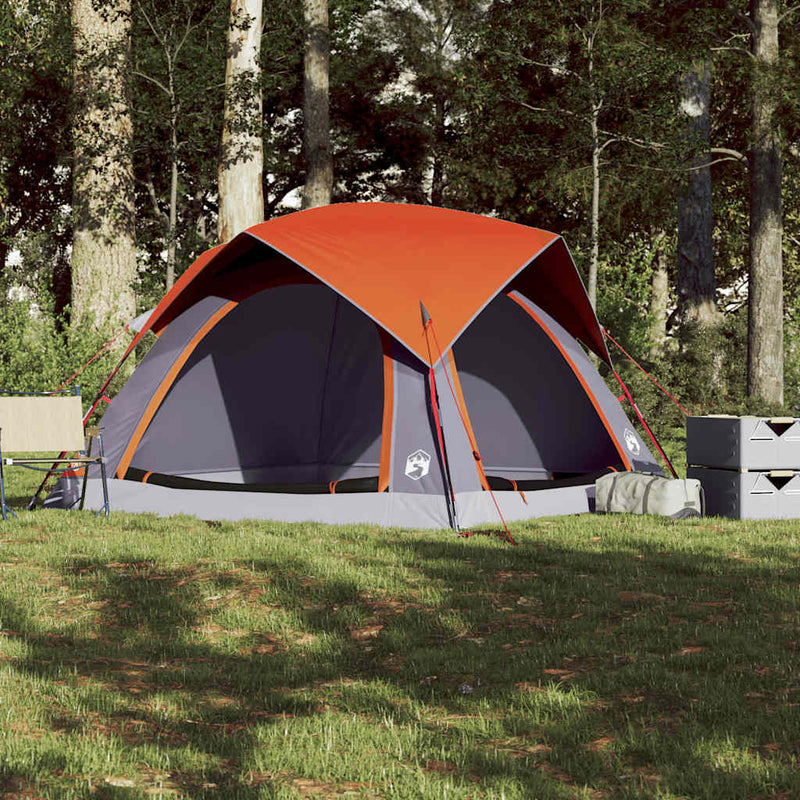 Load image into Gallery viewer, Vidaxl tent 4-persoons waterdicht grijs en oranje
