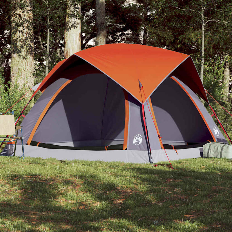Load image into Gallery viewer, Vidaxl tent 4-persoons waterdicht grijs en oranje
