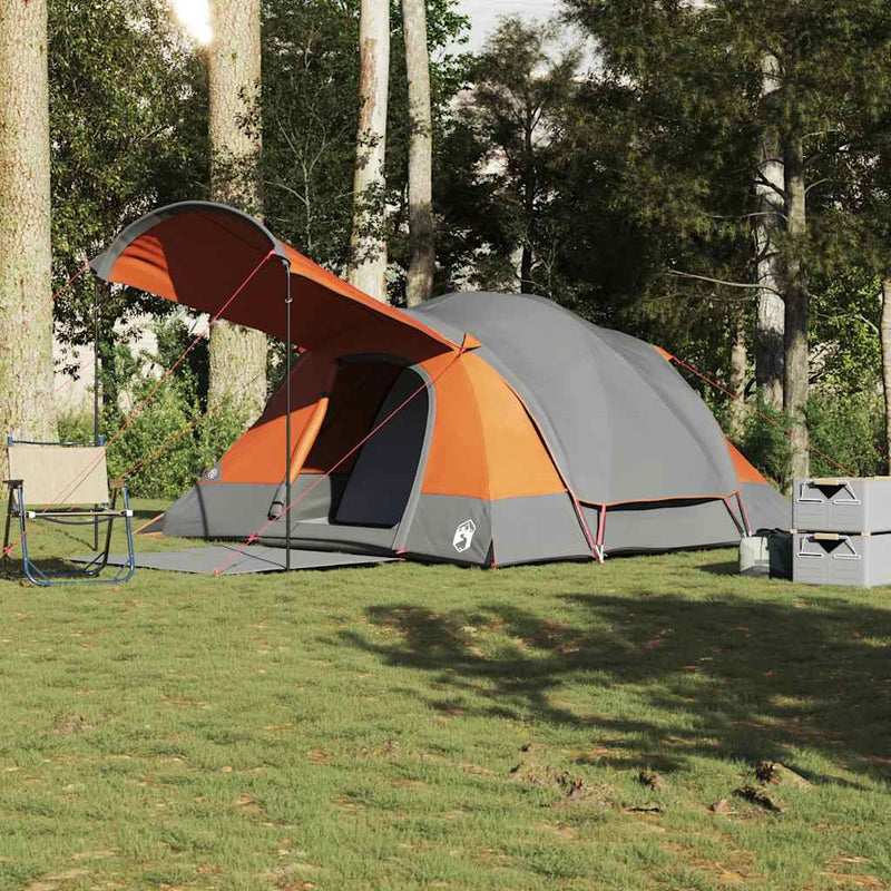 Load image into Gallery viewer, Vidaxl tunneltent 8-persoons waterdicht grijs en oranje
