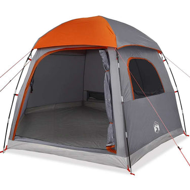 Vidaxl familietent iglo 6-persoons waterdicht grijs en oranje