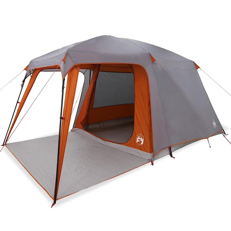 Load image into Gallery viewer, Vidaxl kampeertent met verandakoepel 5persoons waterdicht grijs oranje
