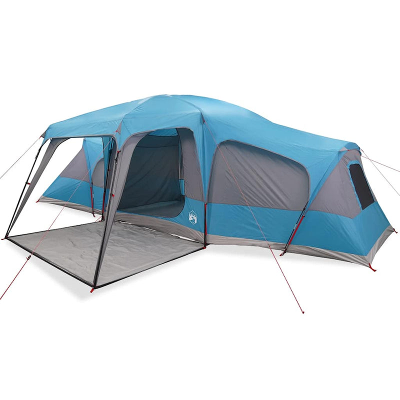 Load image into Gallery viewer, Vidaxl familietent met verandakoepel 9-persoons waterdicht blauw
