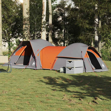Vidaxl tent 5-persoons waterdicht grijs en oranje