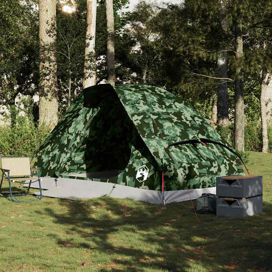 Vidaxl koepeltent 4-persoons waterdicht camouflage