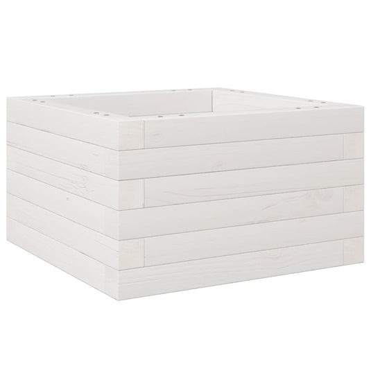 Vidaxl plantenbak 40x40x23 cm massief grenenhout wit