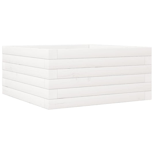 Vidaxl plantenbak 50x50x23 cm massief grenenhout wit