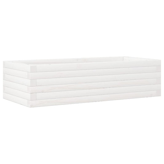Vidaxl plantenbak 90x40x23 cm massief grenenhout wit