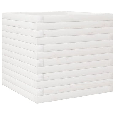 Vidaxl plantenbak 50x50x45,5 cm massief grenenhout wit