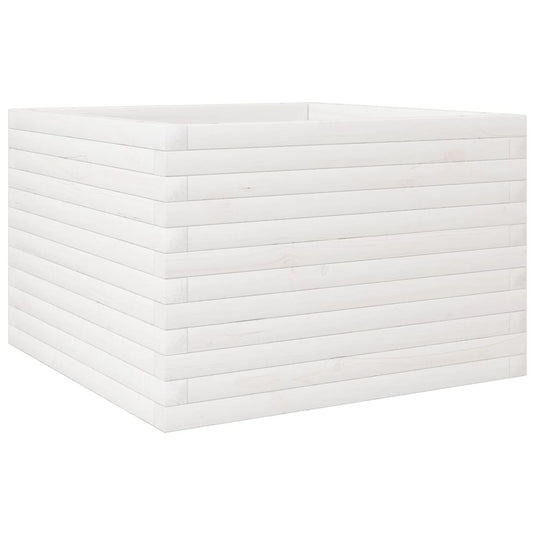 Vidaxl plantenbak 70x70x45,5 cm massief grenenhout wit