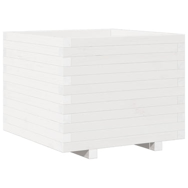Vidaxl plantenbak 60x60x49,5 cm massief grenenhout wit