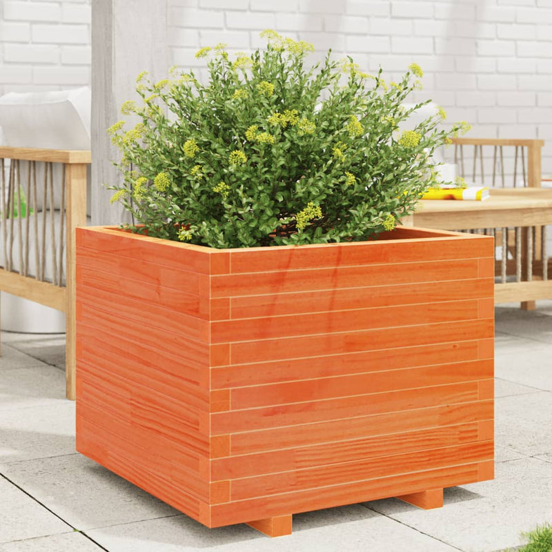 Load image into Gallery viewer, Vidaxl plantenbak 60x60x49,5 cm massief grenenhout wasbruin
