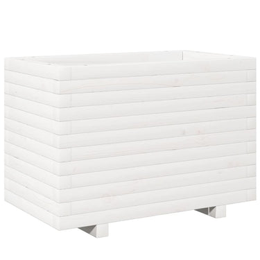 Vidaxl plantenbak 70x40x49,5 cm massief grenenhout wit