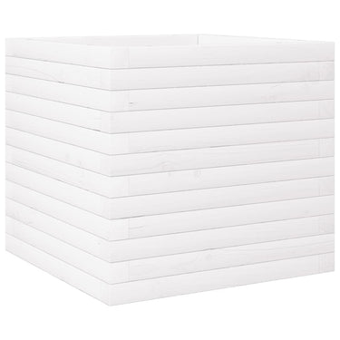 Vidaxl plantenbak 50x50x46 cm massief grenenhout wit