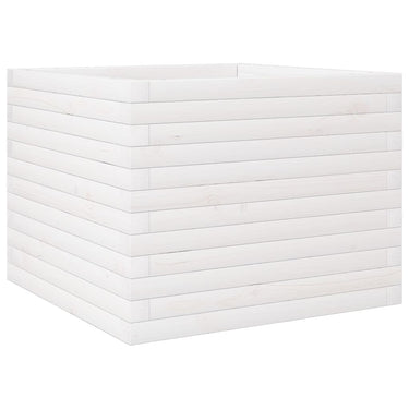 Vidaxl plantenbak 60x60x46 cm massief grenenhout wit