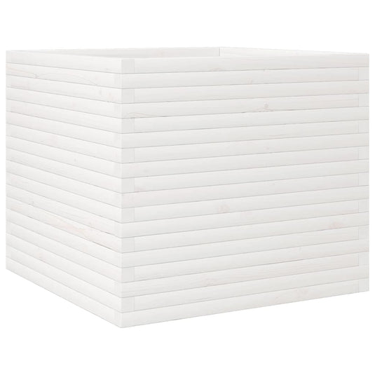 VidaXL Plantenbak 80x80x68,5 cm massief grenenhout wit