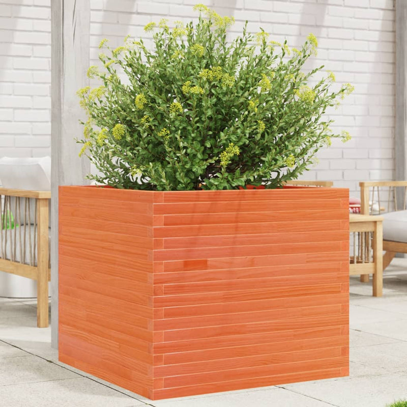 Load image into Gallery viewer, VidaXL Plantenbak 80x80x68,5 cm massief grenenhout wasbruin
