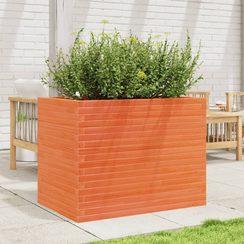 Load image into Gallery viewer, VidaXL Plantenbak 90x60x68,5 cm massief grenenhout wasbruin
