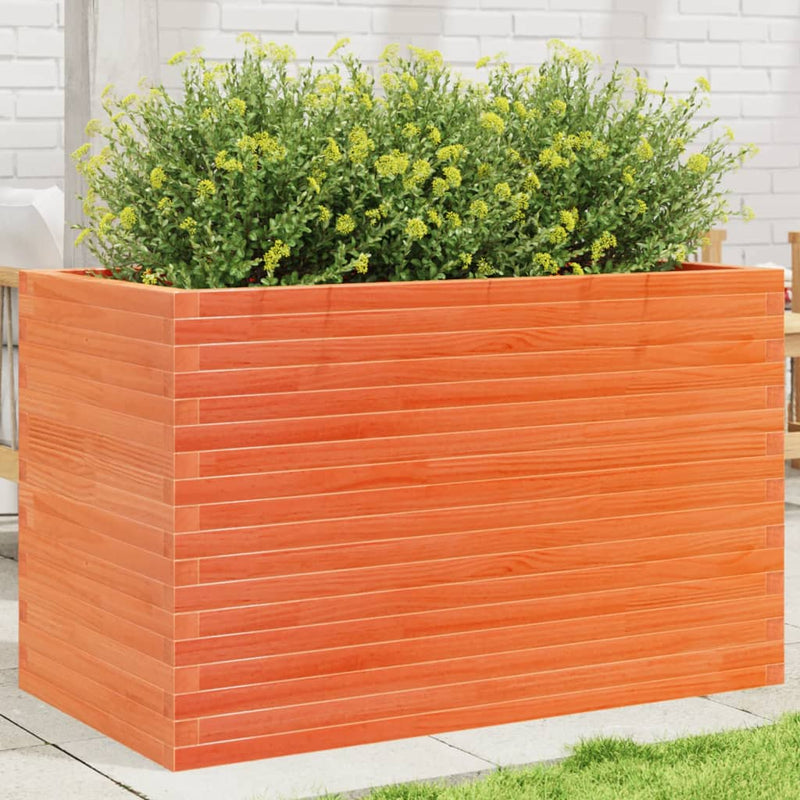 Load image into Gallery viewer, VidaXL Plantenbak 110x60x68,5 cm massief grenenhout wasbruin
