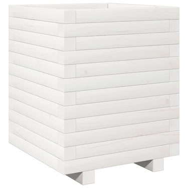 Vidaxl plantenbak 40x40x49,5 cm massief grenenhout wit