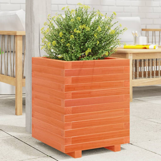 Vidaxl plantenbak 40x40x49,5 cm massief grenenhout wasbruin