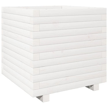 Vidaxl plantenbak 50x50x49,5 cm massief grenenhout wit