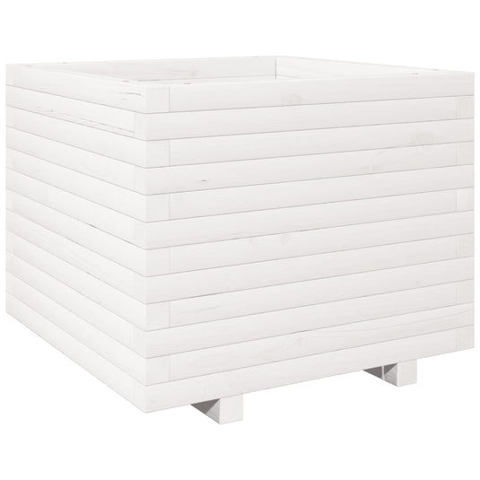Vidaxl plantenbak 60x60x49,5 cm massief grenenhout wit