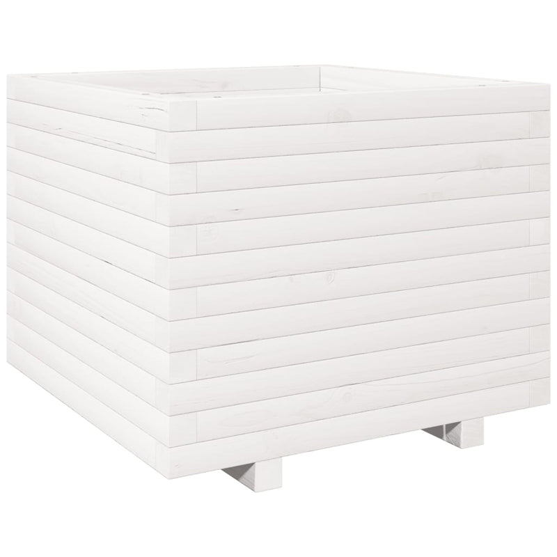 Load image into Gallery viewer, Vidaxl plantenbak 60x60x49,5 cm massief grenenhout wit

