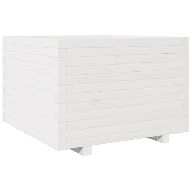 Vidaxl plantenbak 70x70x49,5 cm massief grenenhout wit
