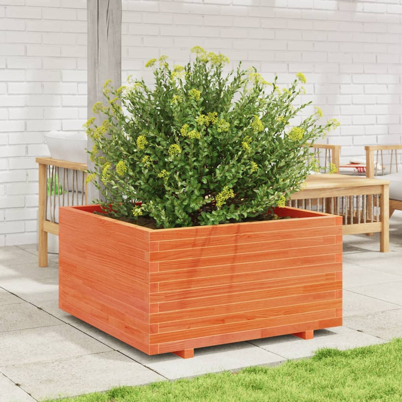 Load image into Gallery viewer, VidaXL Plantenbak 90x90x49,5 cm massief grenenhout wasbruin
