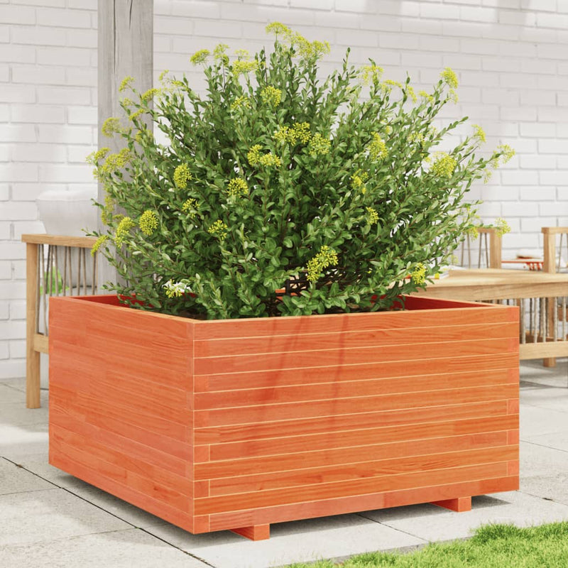 Load image into Gallery viewer, VidaXL Plantenbak 90x90x49,5 cm massief grenenhout wasbruin
